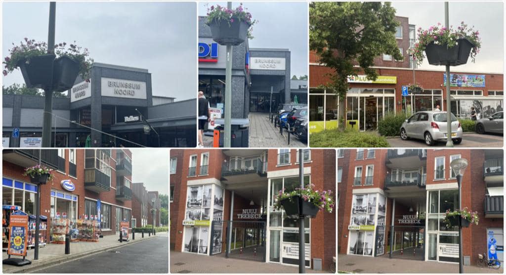 Hanging baskets voor winkelgebieden